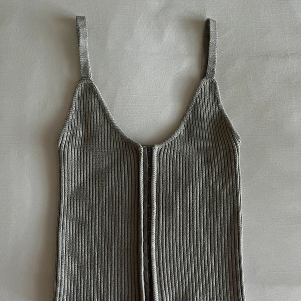 Zara Gray Ribbed Camisole Top